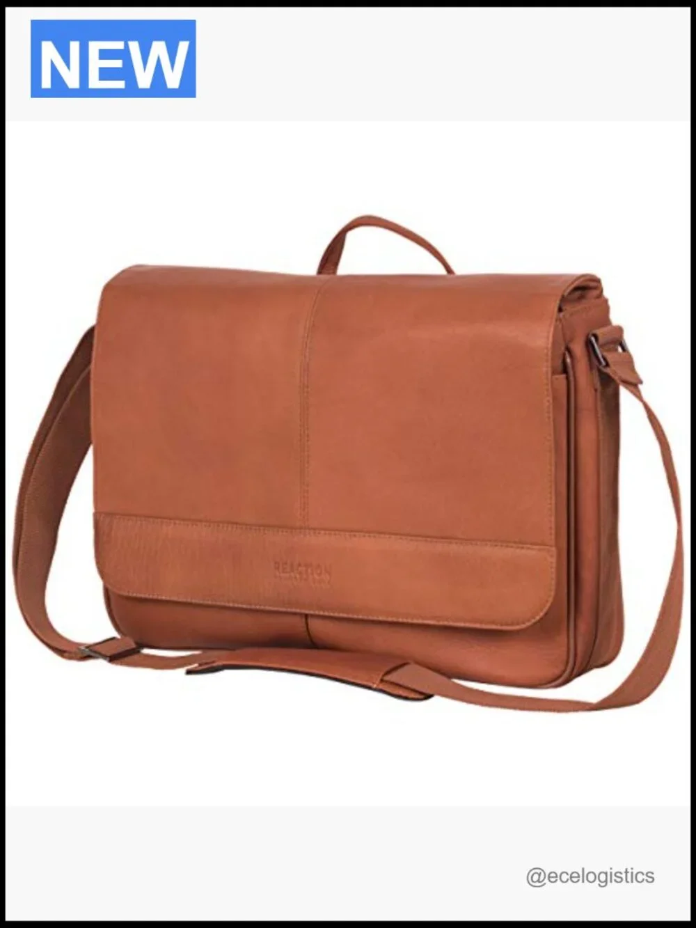 Slim Full-Grain Leather Messenger Bag for 15.6